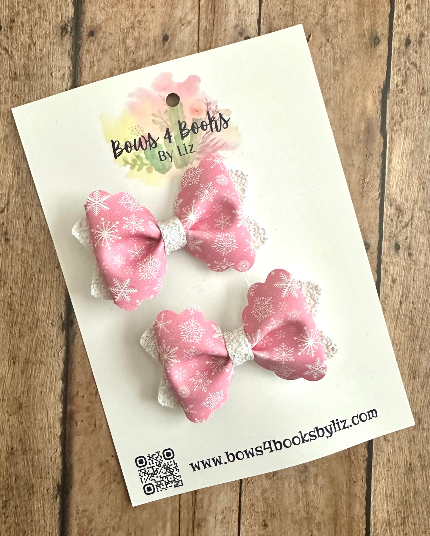 Pink snowflake pigtails