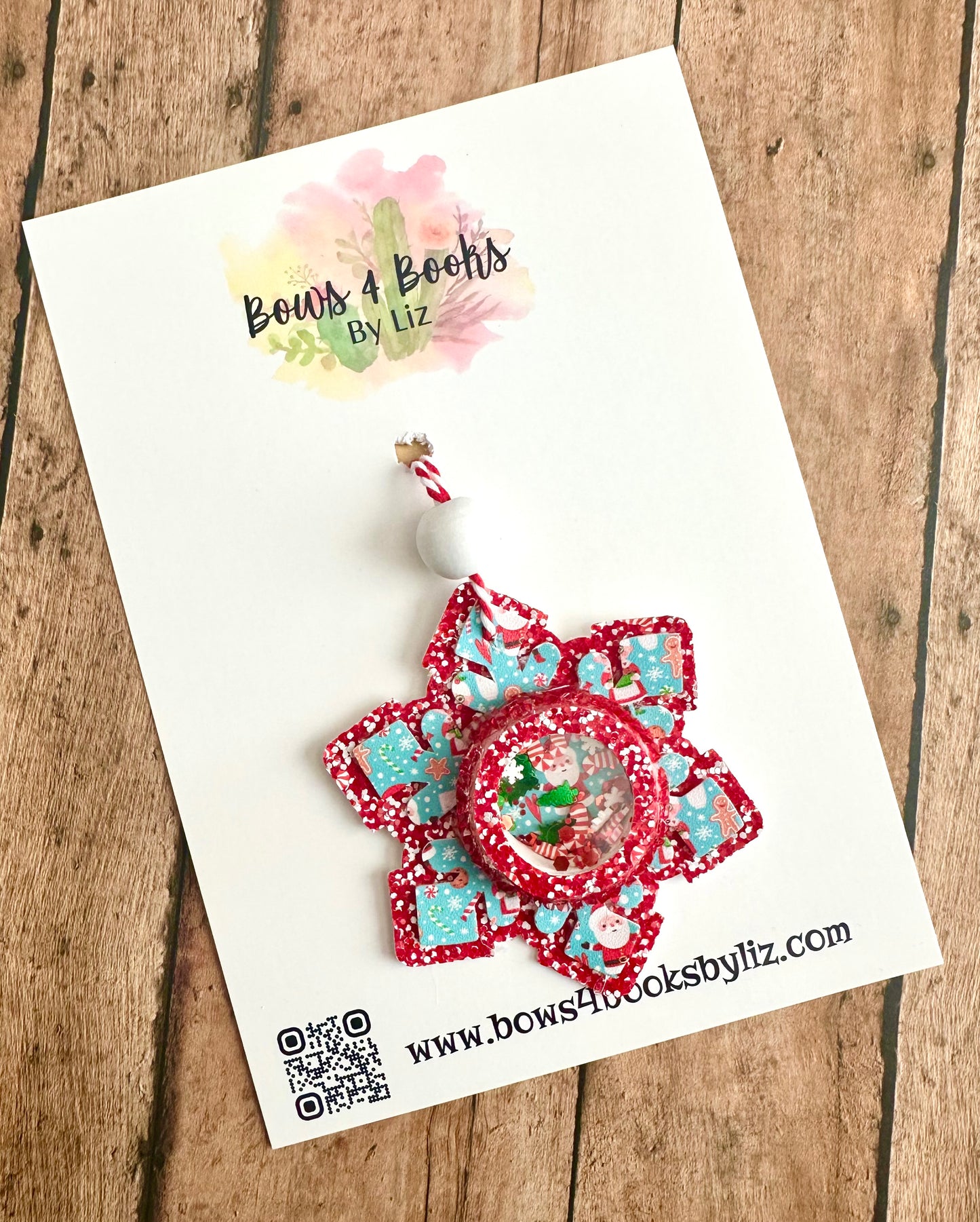 Santa and cookies snowflake ornament