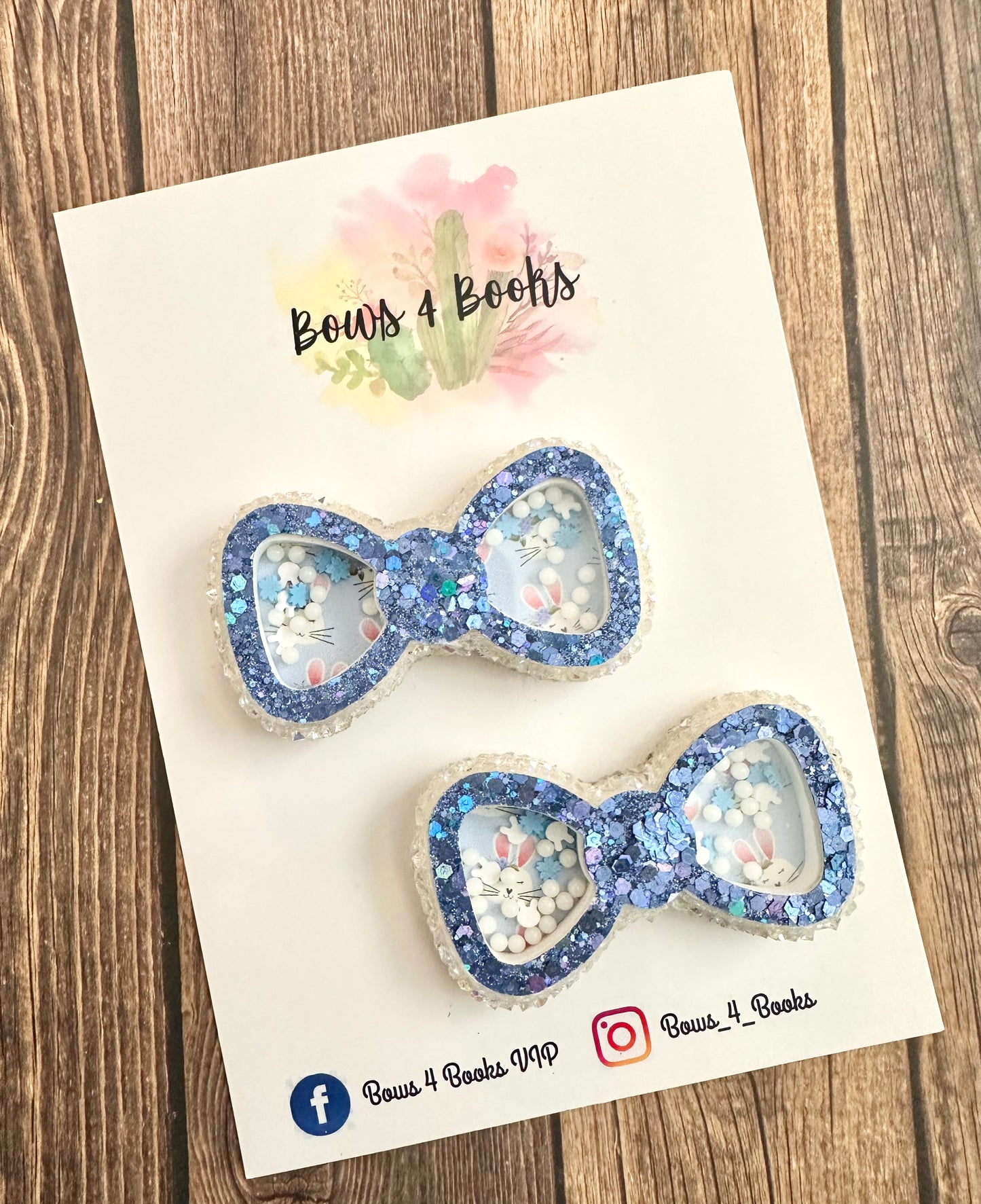 Shaker bow Bunny piggies Blue