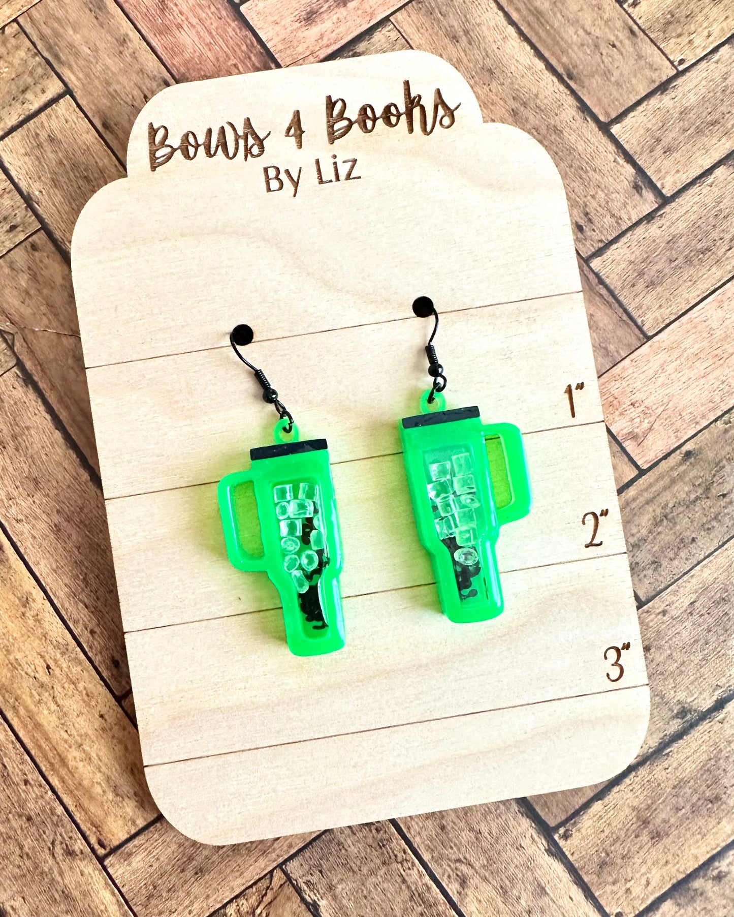 Neon Green Tumbler Earrings