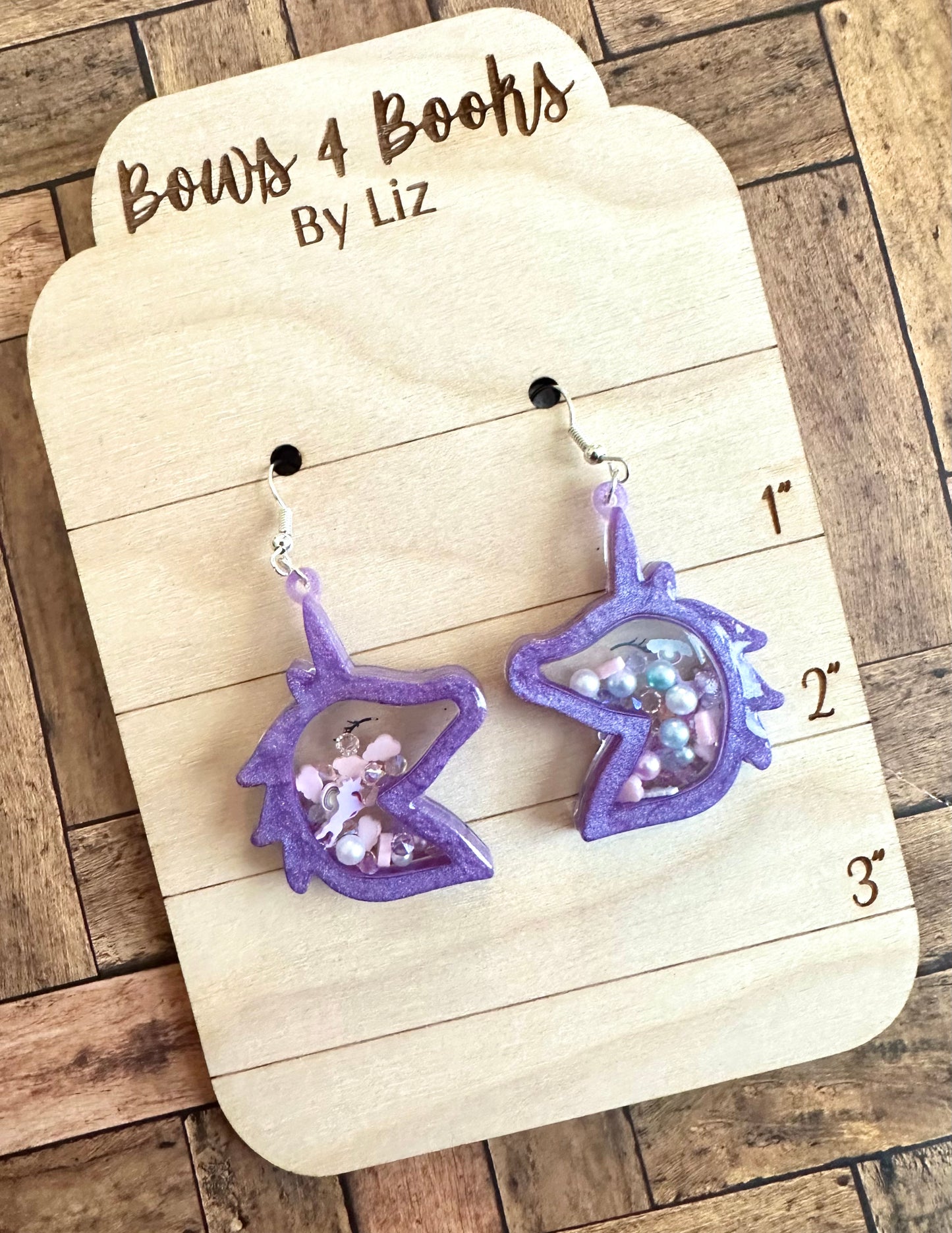 Purple unicorn earrings