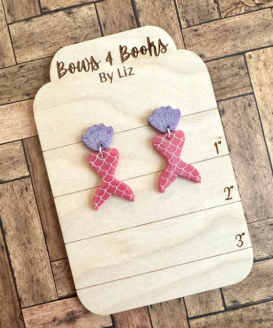 Mermaid pink earrings