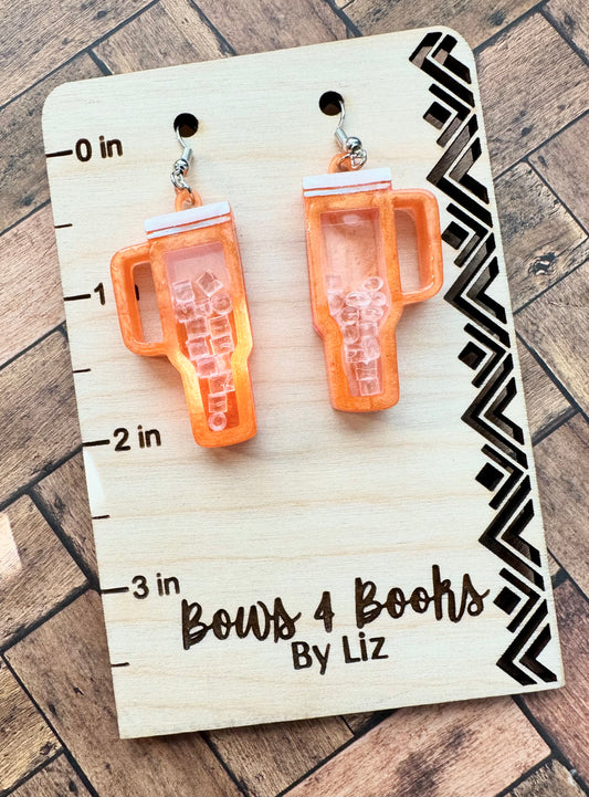 Tumbler Earrings Orange Set