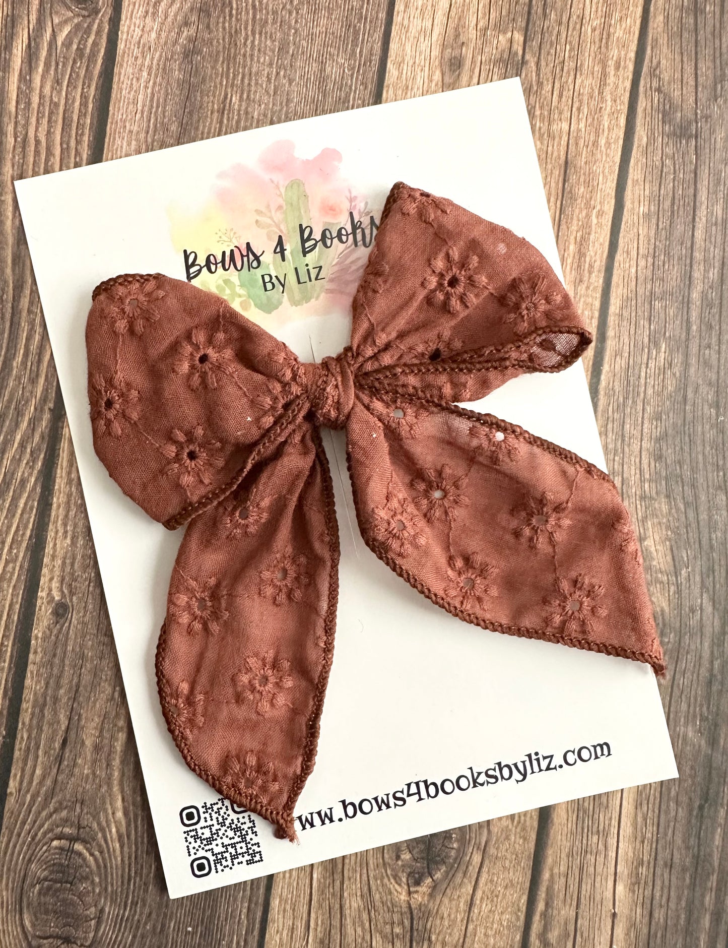 Rust color fabric bow