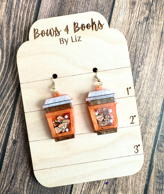 Pumpkin drink earrings