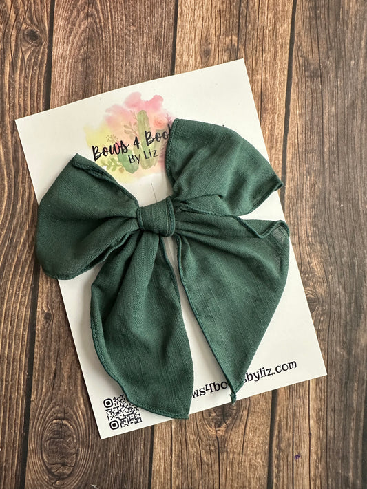 Green Fabric Bow